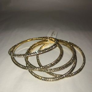 BRAND NEW! CAPWELL + CO. Gold/Crystal Bangles